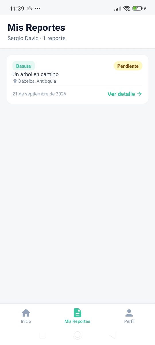 Reporte Municipal - App móvil, mis reportes