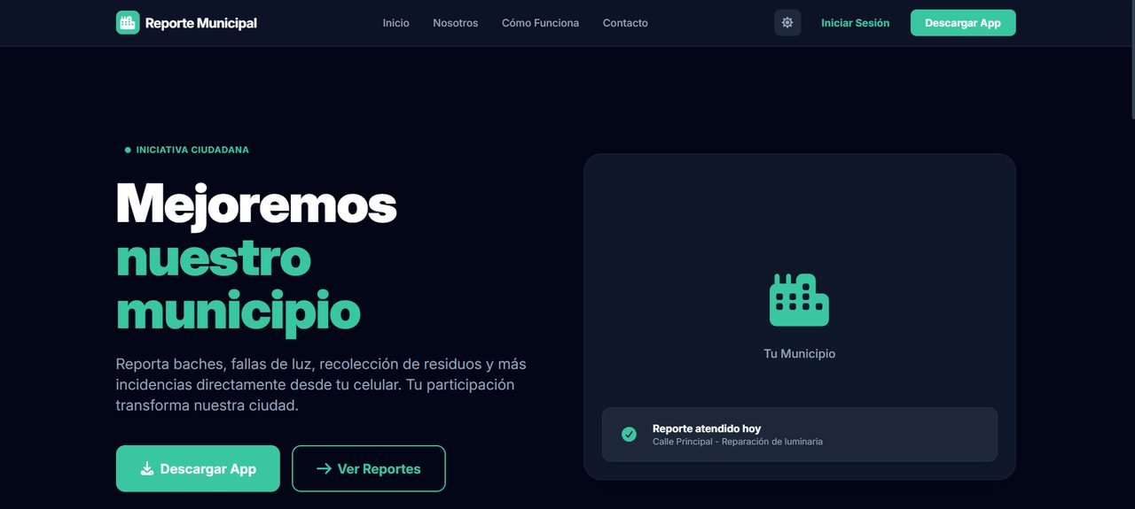 Reporte Municipal - Página principal